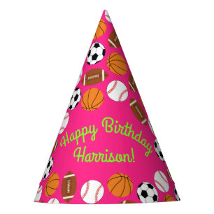 Sports Birthday Party Kids Cute Pink Girls Party Hat