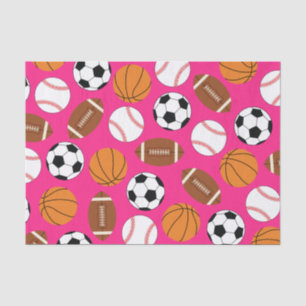 Sports Birthday Party Kids Cute Pink Girls Tissue Paper