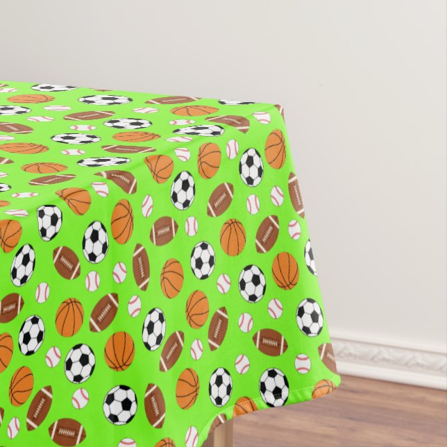 Sports Birthday Party Kids Cute Tablecloth (In Situ)
