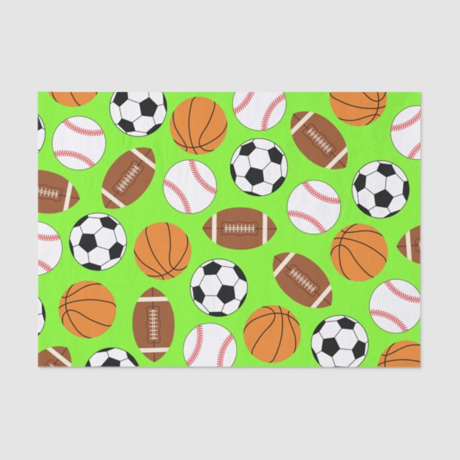 Sports Birthday Party Kids Cute Tissue Paper (Front)