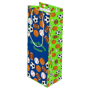 Sports Birthday Party Kids Cute Wine Gift Bag