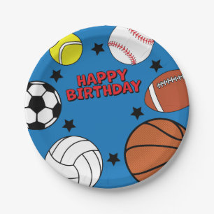 Sports Birthday Party-Personalised Paper Plate