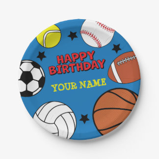 Sports Birthday Party-Personalised Paper Plates