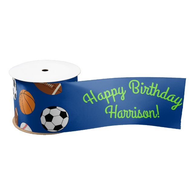 Sports Birthday Party Satin Ribbon (Spool)
