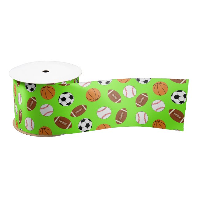 Sports Birthday Party Satin Ribbon (Spool)