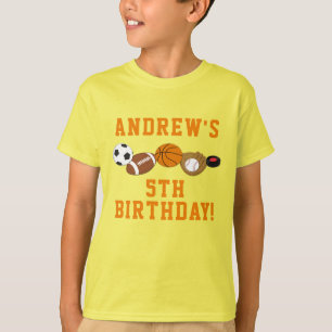 Sports Birthday T-shirt All Star Kid Child