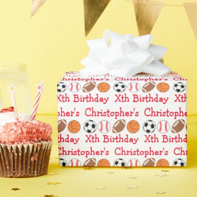 Sports Birthday Wrapping Paper (Birthday Party)