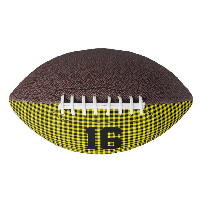 Sports Black Gold Check Team NUMBER Age American Football (Front)