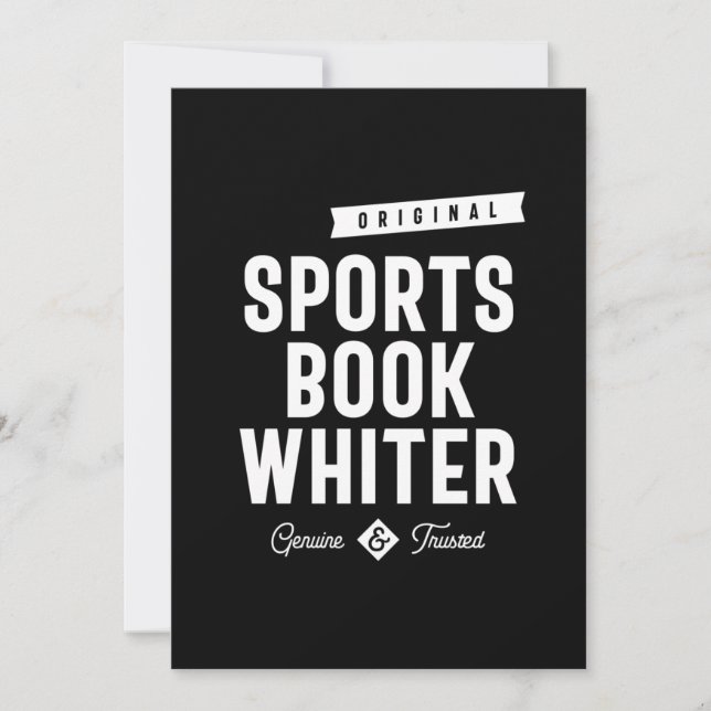 Sports Book Whiter Job Title Gift Thank You Card (Front)