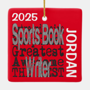 Sports Book Writer Extraordinaire CUSTOM Ceramic Ornament