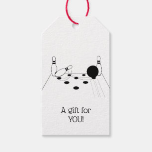 Sports Bowling Ball and Pins Gift Tags
