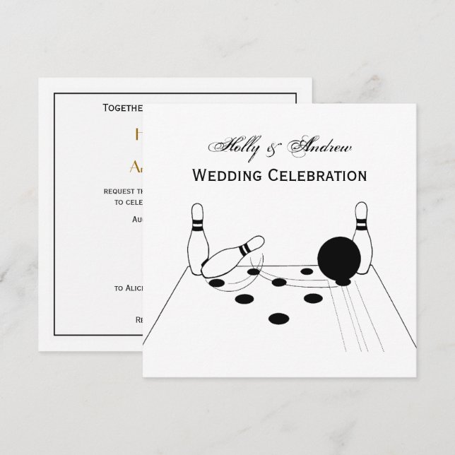 Sports Bowling Ball and Pins Invitation (Front/Back)