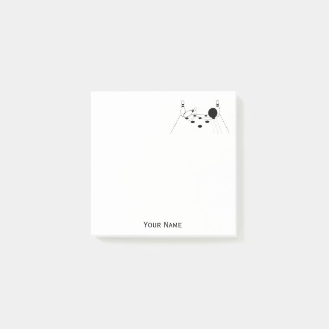 Sports Bowling Ball and Pins Post-it Notes (Front)