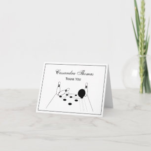 Sports Bowling Ball and Pins Thank You Card