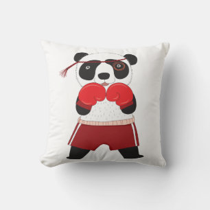 Sports Boxing Panda Bear Throw Pillow