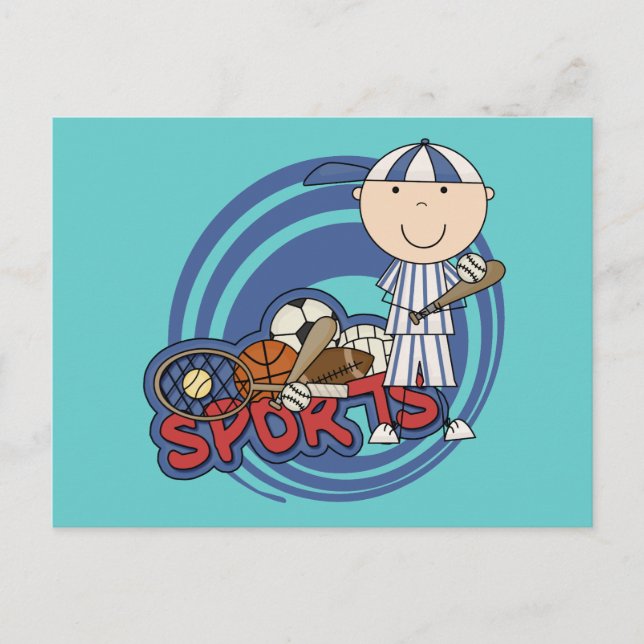 Sports Boy - Baseball Tshirts and Gifts Postcard (Front)