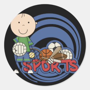 Sports Boy - Volleyball Tshirts and Gifts Classic Round Sticker