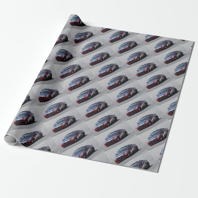 Sports Car Auto Racing Wrapping Paper (Unrolled)