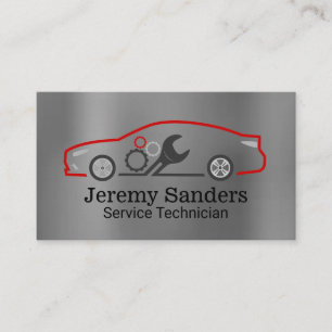 Sports Car Auto Servicemen   Wrench Gears Business Card