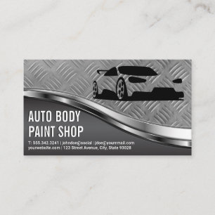 Sports Car   Auto Services   Steel Plate Business Card