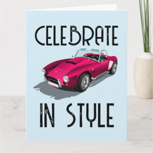 SPORTS CAR CONVERTIBLE BIRTHDAY CARD