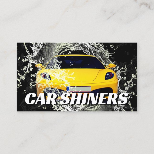 Sports car cover carwash  business card (Front)