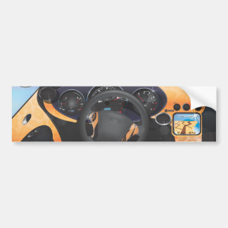 Sports Car Dashboard Bumper Sticker
