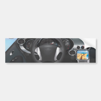 Sports Car Dashboard Bumper Sticker