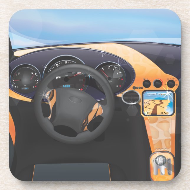 Sports Car Dashboard Coaster (Front)