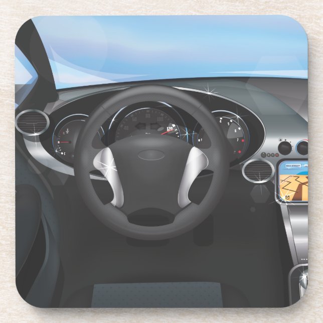 Sports Car Dashboard Coaster (Front)