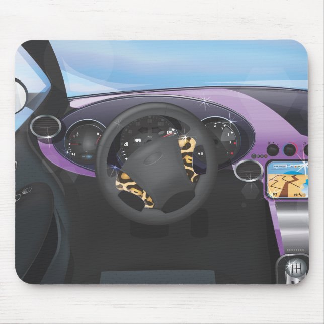 Sports Car Dashboard Mouse Mat (Front)
