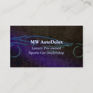 Sports Car Dealership, leather-look, stylised car Business Card