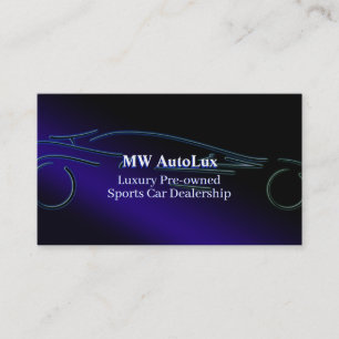 Sports Car Dealership, stylised blue logo Business Card