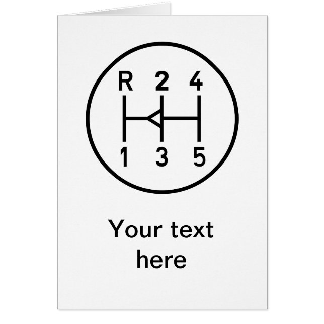 Sports car gear knob, transmission shift pattern (Front)