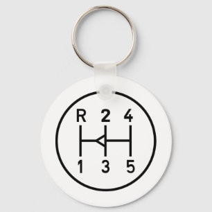 Sports car gear knob, transmission shift pattern key ring