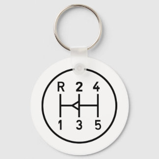 Sports car gear knob, transmission shift pattern key ring