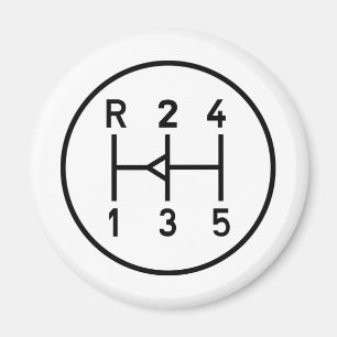 Sports car gear knob, transmission shift pattern magnet
