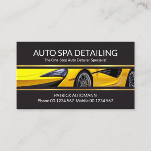 Sports Car Gold Lines Auto Detailing #ZazzleMade Business Card
