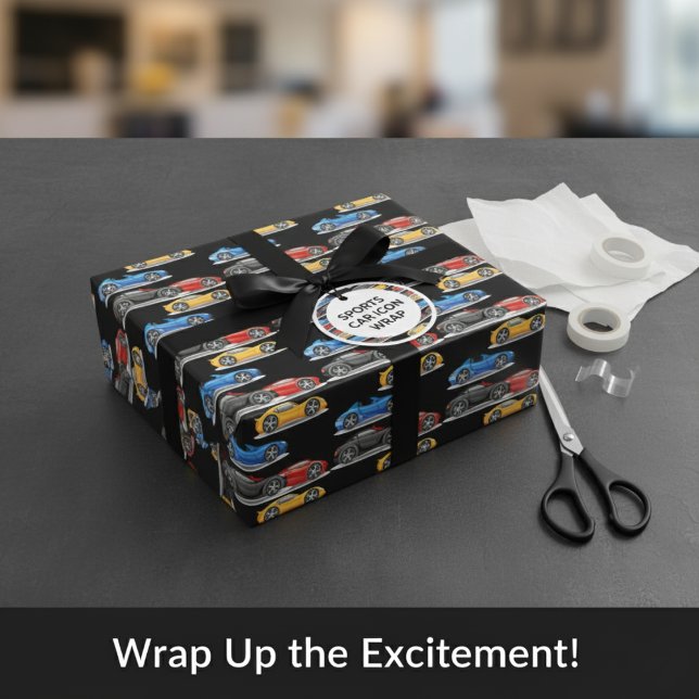 Sports Car Icon Wrapping Paper Sheets (Sports Car Icon Wrapping Paper Sheets)