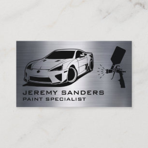 Sports Car Illustration   Auto Paint Spray Business Card