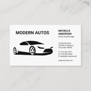 Sports Car Illustration   Auto Services  Business Card