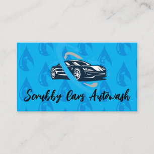Sports Car Illustration   Auto Wash Pattern Business Card