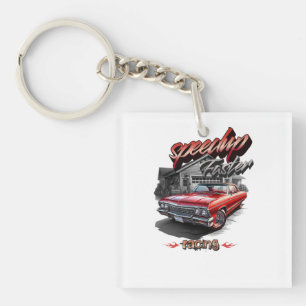 sports car illustration key ring