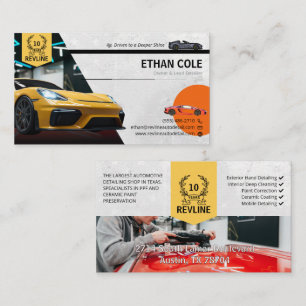 Sports Car Photo Auto Detailing Business Card