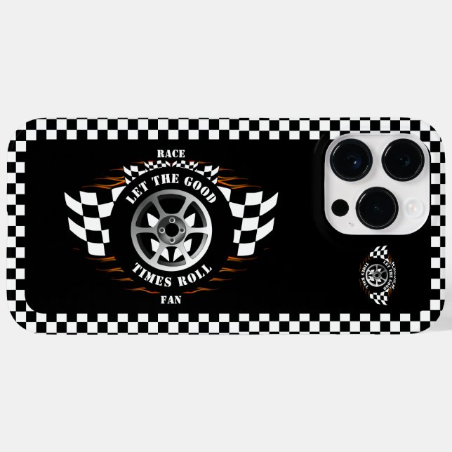 Sports Car Racing Chequered Flags Flames Wheel Case-Mate iPhone Case (Back (Horizontal))