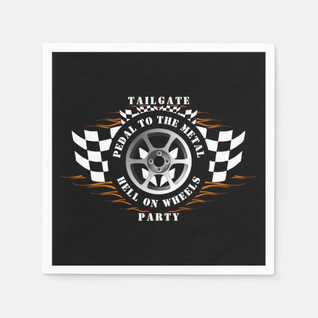 Sports Car Racing Tailgate Party Race Day Supplies Napkin (Front)
