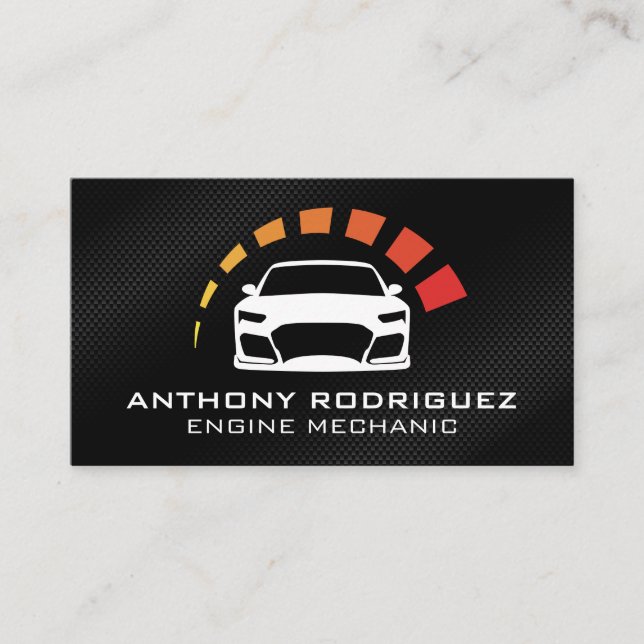 Sports Car RPM Logo Business Card (Front)