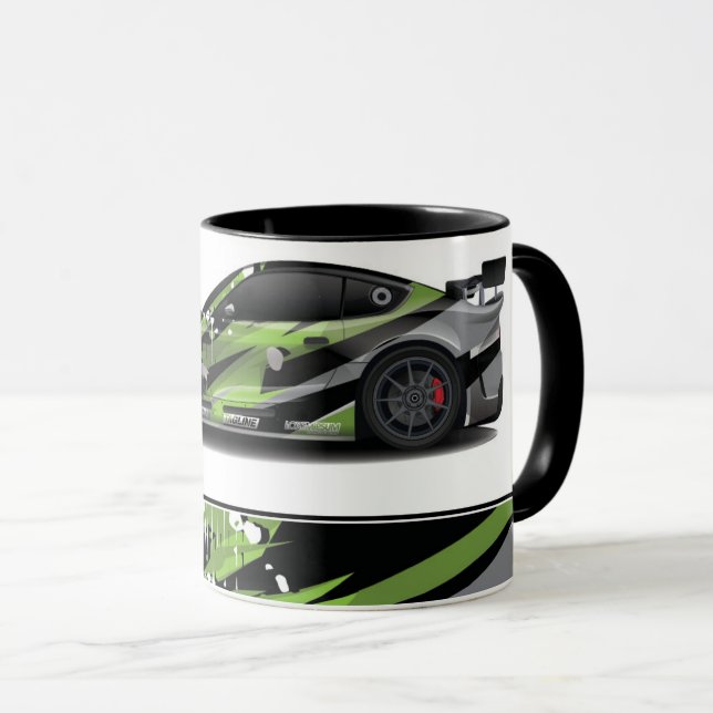 Sports Car Two-Tone Coffee Mug (Front Right)