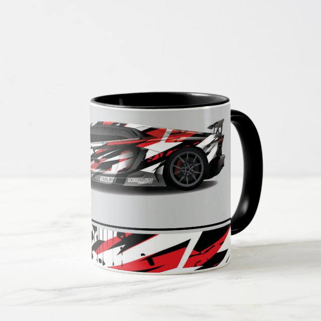 Sports Car Two-Tone Coffee Mug (Front Right)