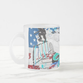 Sports Car - USA Frosted Glass Coffee Mug